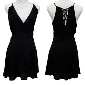 ZARA DENIM Faux Wrap Dress with tie back detail